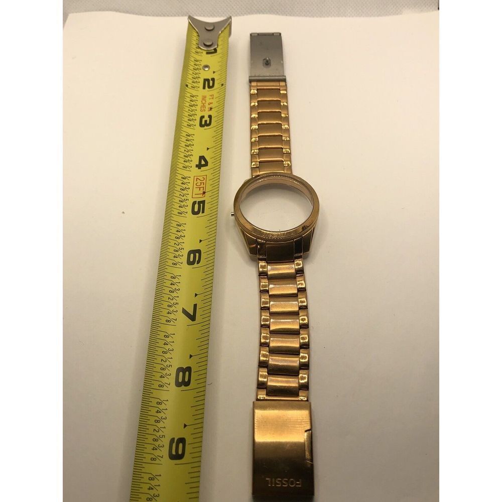 Fossil Watch Parts Band Case W/ Crystal Links White Rose Gold 20mm PY132